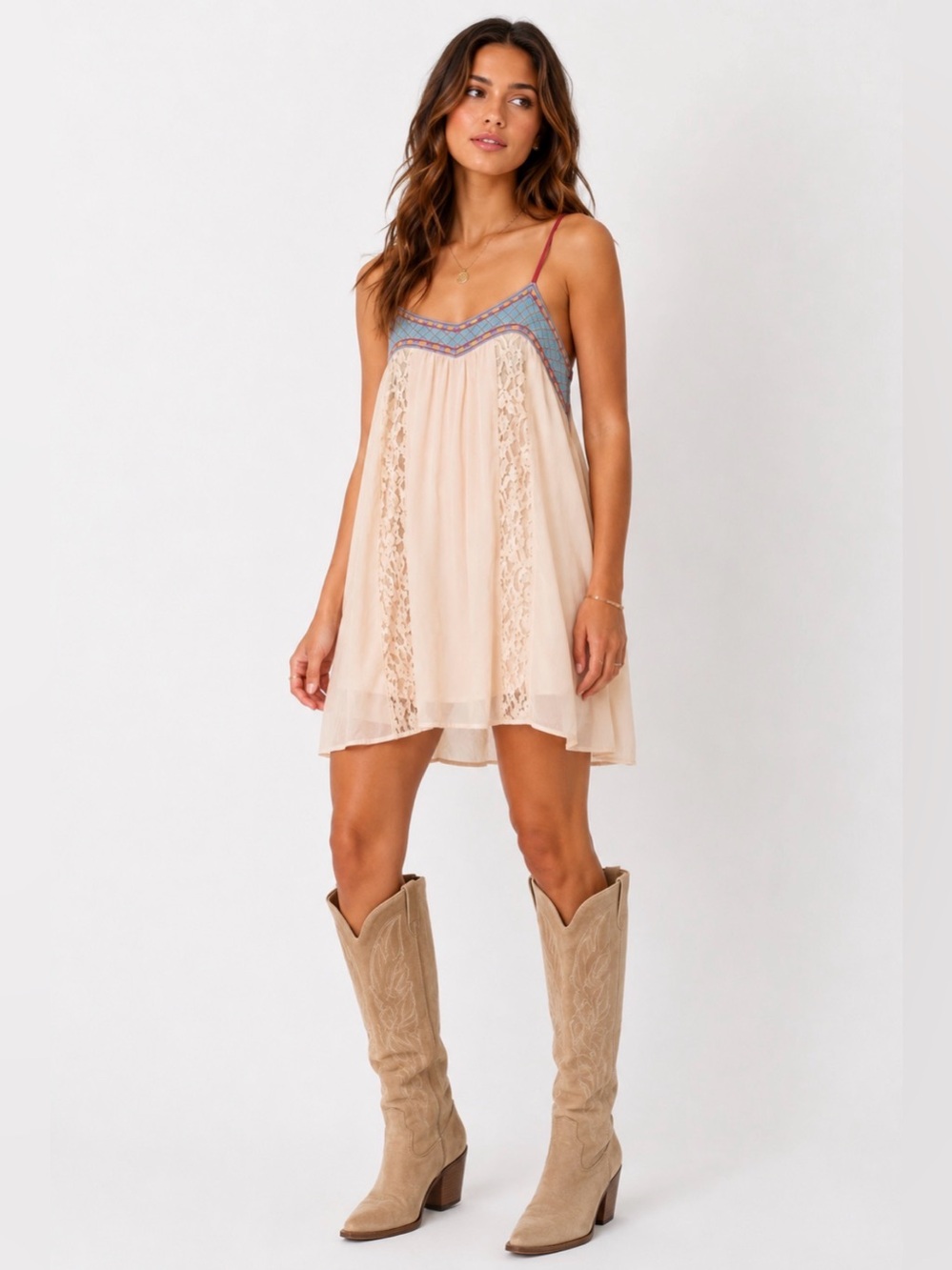 Flying Tomato Sheer Lace High-Low Midi Dress | Boho Flowy | Size Small